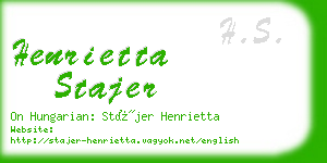 henrietta stajer business card